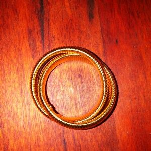 Double-band Cobra Bracelet	Size - Medium,Color - Gold plated